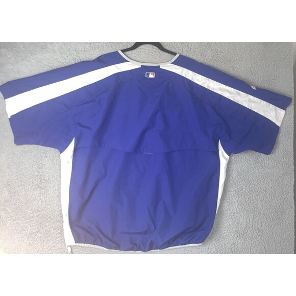 VTG Majestic Authentic Los Angeles Dodgers Batting Cage Jacket Mens XL Blue EUC - Picture 8 of 9